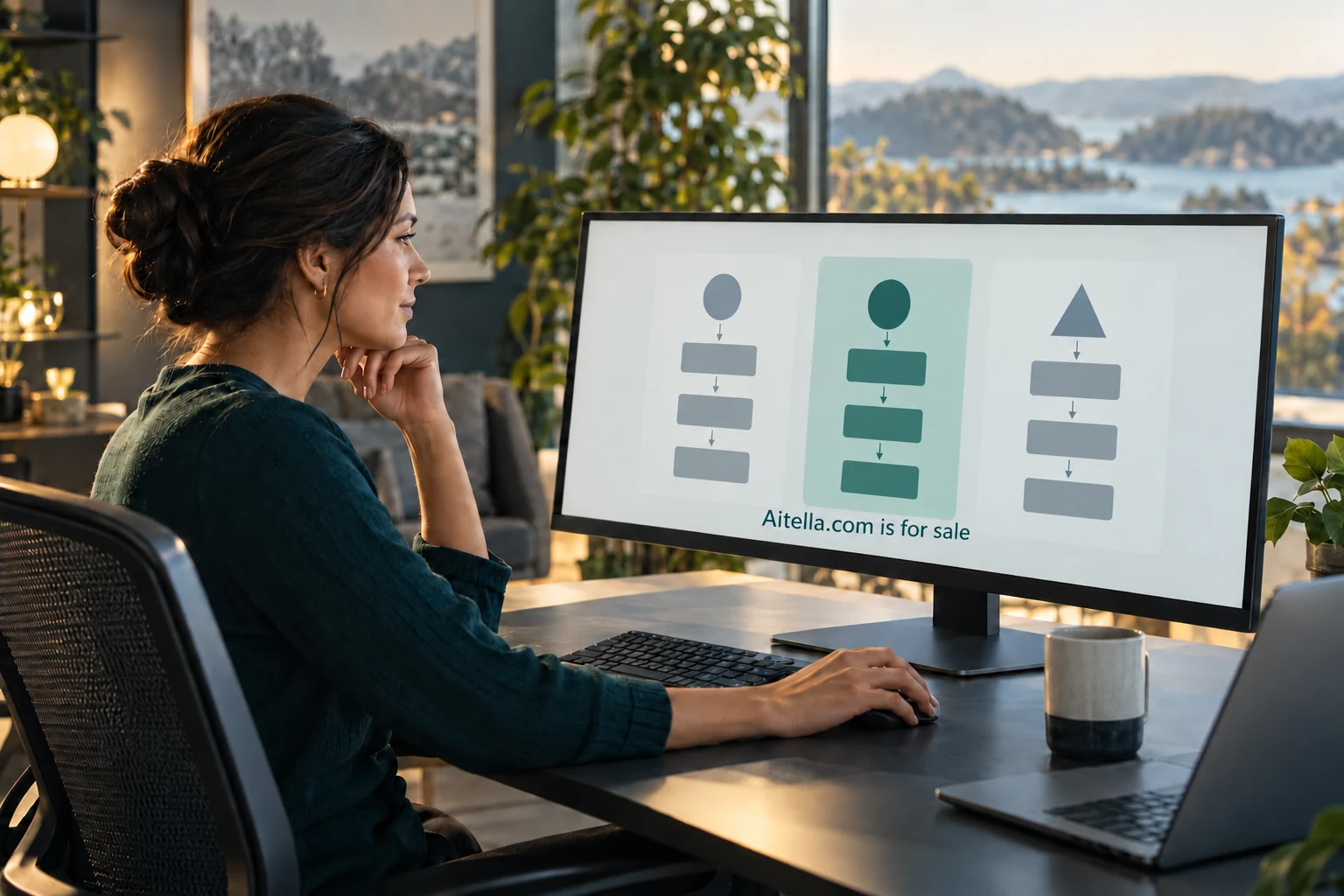 A team comparing candidate workflows on a monitor